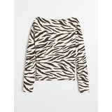 Sinsay Viskozna bluza s dugim rukavima u zebra uzorku | shoptok.hr