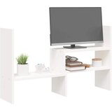  Stalak za monitor bijeli (39-72) x 17 x 43 cm masivna borovina | shoptok.hr