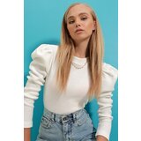 Trend Alaçatı Stili Women's White Princess Sleeve Half Turtleneck Camisole Blouse | Shoptok.si