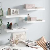  Plutajuće zidne police 4 kom sjajne bijele 50 x 23 x 3 8 cm MDF | shoptok.hr