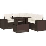 vidaXL 6-dijelni set vrtnih sofa od poliratana s jastucima smeđi | shoptok.hr