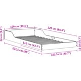 vidaXL Krevetna konstrukcija Bijela 100 x 220 cm Masivna borovina | shoptok.hr