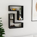 vidaXL zidne police 2 kom crne 50 x 15 x 50 cm od iverice cijene