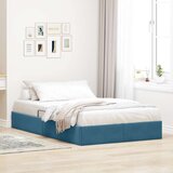  Ottomanska Okvir za krevet s pohranom s pohranom Baršun - Tamno plava 120 x 200 cm | shoptok.hr