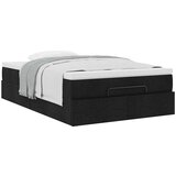  Otomanski okvir kreveta s madraca crni 120x190 cm od tkanine | shoptok.hr