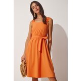  Women's Orange Strap Belted Summer Ayrobin Dress | Eponuda.ba