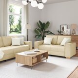 vidaXL 3 delna sedežna garnitura z blazinami kremne barve | Shoptok.si