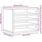  Organizator za stol boja hrasta 36x26x29 5 cm konstruirano drvo | shoptok.hr