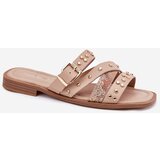 Boto Embellished women sandals on flat heel with straps and buckle beige Manitte | ePonuda.com