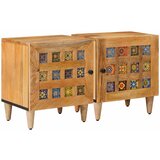 Noćni ormar 2 kom. Prirodna 40 x 33 x 46 cm Čvrsto drvo manga | shoptok.hr