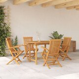  5-dijelni set za blagovanje u vrtu od solidne tikovine | shoptok.hr
