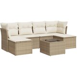  7-dijelni set vrtnih sofa od poliratana s jastucima bež | shoptok.hr