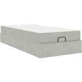 vidaXL Posteljni okvir z vzmetnico z vzmetnico 2 pcs Svetlo siva Žamet, (5000128248) | Shoptok.si