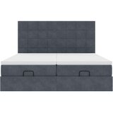 vidaXL Otomanski posteljni okvir z vzmetnicami siv 180x200cm žamet | Shoptok.si