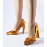Gemre Brown satin block heels Rivers | Shoptok.si
