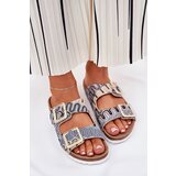 S. BARSKI Women's Sandals With Buckles And Glitter Beige S.Barski | Shoptok.si