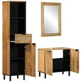  3-dijelni set kupaonskog namještaja smeđe puno drvo Mango | shoptok.hr