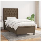  Krevet s oprugama i madracem tamnosmeđi 90 x 190 cm od tkanine | shoptok.hr