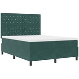  LED Box Spring Krevet Tamnozelena 140 x 190 cm Baršun | shoptok.hr