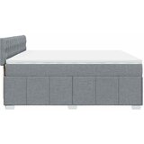  Krevet s oprugama i madracem svjetlosivi 200 x 200cm od tkanine | shoptok.hr