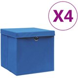  Kutije za pohranu s poklopcima 4 kom 28 x 28 x 28 cm plave | shoptok.hr