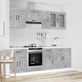  8-dijelni set kuhinjskih ormarića Kalmar konstruiranog drva Siva | Shoptok.si