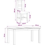  Blagovaonski set 5 kom. Bež Čvrsto Hrastovo Drvo 150 x 85 x 75 cm | shoptok.hr