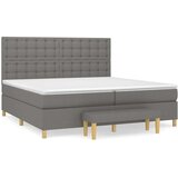  Box spring postelja z vzmetnico temno siva 200x200 cm blago, (20898833) | Shoptok.si