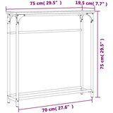 Konzolni stol boja hrasta 75 x 19 5 x 75 cm konstruirano drvo | shoptok.hr