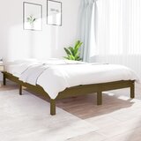 Furnova Posteljni okvir medeno rjav 140x190 cm trdna borovina, (21938669) Cene