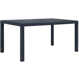 vidaXL Vrtna miza 150x90x72 cm plastika videz ratana antracitna, (20665888) Cene