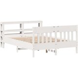 vidaXL Posteljni okvir z vzglavjem bel 150x200 cm trdna borovina, (21311154) | Shoptok.si
