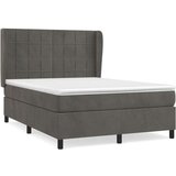  Krevet s oprugama i madracem tamnosivi 140x190 cm baršunasti | shoptok.hr