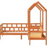  Set dnevnog kreveta s krovom voštano smeđi 80x200 cm borovina | shoptok.hr