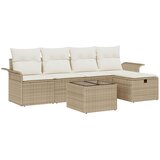 vidaXL Set od 6 vrtnih kauča s jastučićima bež poly ratan | shoptok.hr