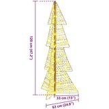 vidaXL Božično drevo med 100 LED Toplo bela 120 cm PET | Shoptok.si