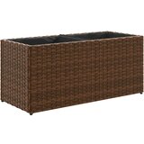 vidaXL vrtno cvetlično korito z 2 loncema rjava 72x30x32 cm poli ratan, (21317230) | Shoptok.si