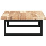 Zidna polica za umivaonik od čelika i masivnog bagremovog drva Smeđa 100 x 40 x 2 cm | Shoptok.si
