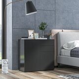  Ormarić za pohranu s 2 ladice 2 vrata s uređajem protiv prevrtanja za dnevni boravak spavaću sobu 79 x 36 x 74 cm crni | shoptok.hr