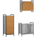  Set ormarića za kupaonicu 3 kom. Siva Sonoma 40 x 36 x 99 5 cm - Siva Sonoma Ormarić za umivaonik (1 vrata i 1 polica) + viseći | shoptok.hr