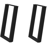  Noge za blagovaonski stol U-oblik 2 kom Crne 50 x (72-73) cm Čelik | shoptok.hr