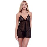 Baci Lingerie BACI ECO ČIPKASTA IN MREŽASTA NOČNA OBLEKA ČRNA, M/L, (21780680) Cene