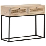  Konzolni stol 100x35x76 cm masivno drvo manga i prirodna trska | shoptok.hr