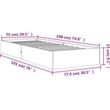  Okvir kreveta bez madraca voštano smeđi 75 x 190 cm od borovine | Eponuda.com
