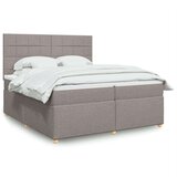 vidaXL Box spring postelja z vzmetnico taupe 200x200 cm blago, (21308379) | Shoptok.si