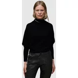 AllSaints Volnen pulover RIDLEY CROP ženski, črna barva
