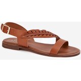 Boto Ladies sandals made of natural leather on a flat heel Zazoo | ePonuda.com