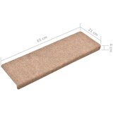 Otirači za stepenice 15 kom prošiveni 65x21x4 cm smeđi | shoptok.hr
