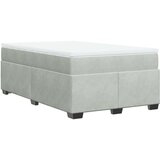 vidaXL Krevet s oprugama i madracem svjetlosivi 120x190 cm baršunasti | shoptok.hr