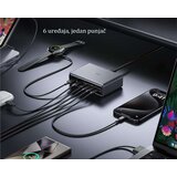 Anker Prime 200W GaN stoni brzi punjač, 6-portova (4x USB-C i 2x USB-A) srebrni | Eponuda.com